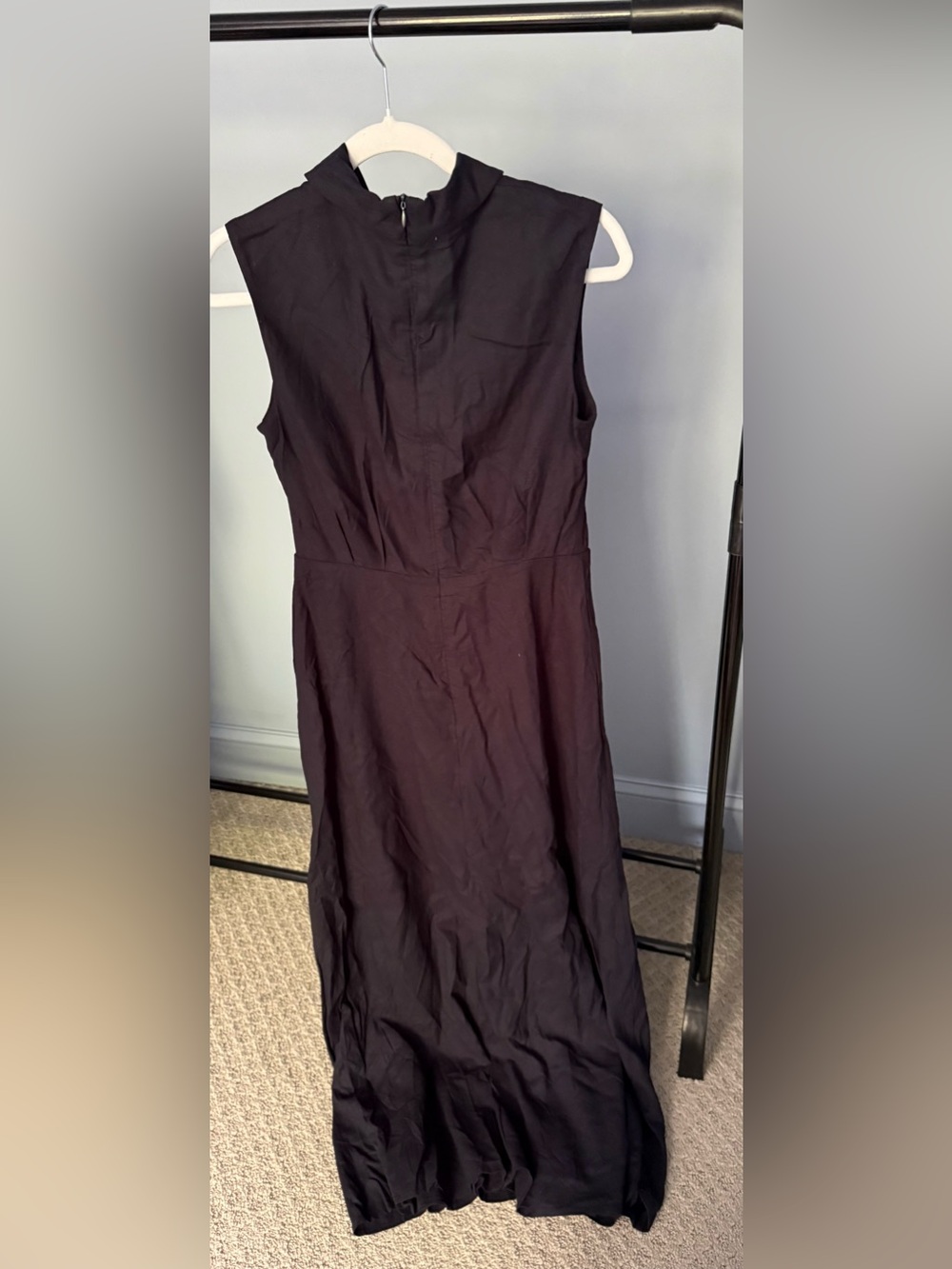 NWT Commense Navy Sleeveless Maxi Dress **belt missing** - Picture 8 of 10